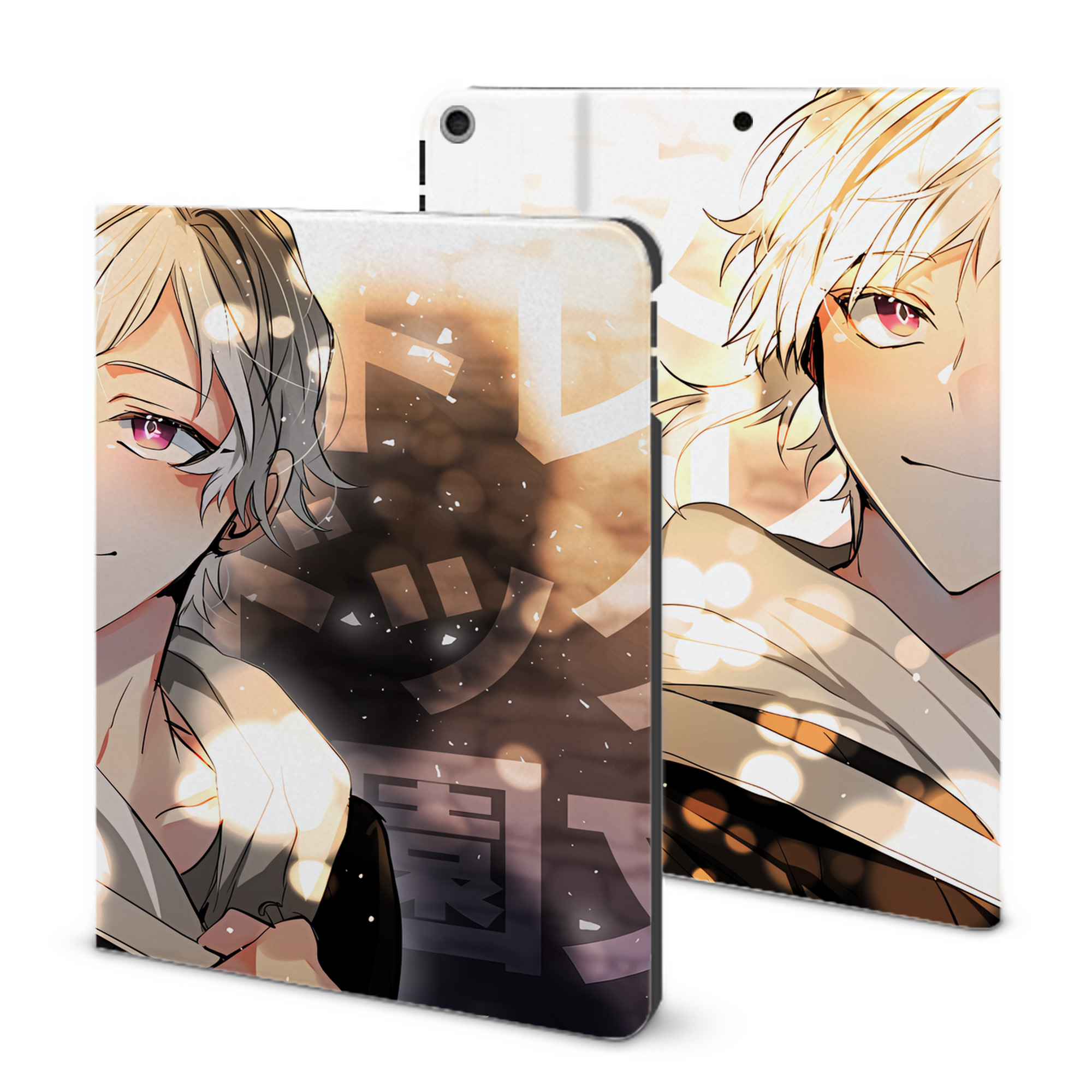 （画像用） 文豪ストレイドッグス Bungo Stray Dogs IPad ケース ブック型 PUレザー TPU 耐衝撃 軽量 薄型 ペン収納なし 全面保護 IPad 各モデル対応